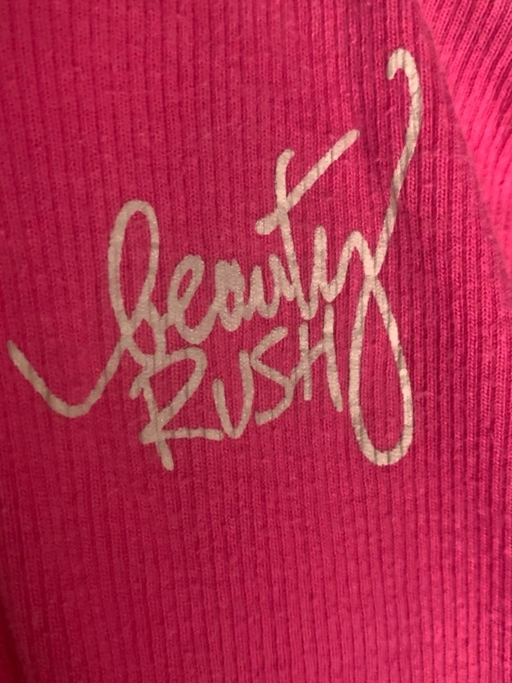 Delicious Hot Pink Ribbed Tank with Script Logo - Picture 3 of 6